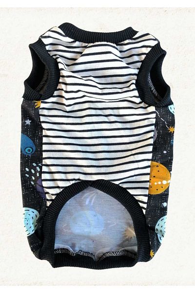 PATİBÖR Black Space Printed Dog Tank Top