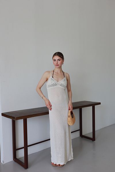 LOISY Women's Strappy Openwork Maxi Length Beach Dress