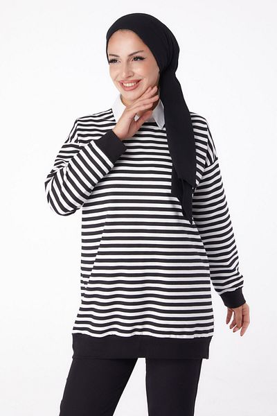 TOFİSA Pulover cu dungi negru - 26248
