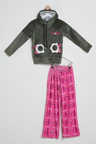 TOFİSA Khaki Girl's Tracksuit Set - 23913