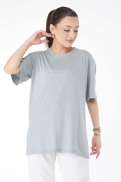 TOFİSA Short Sleeve Printed T-Shirt Mint - 24630