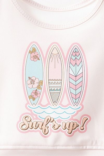 Banamio Roxanne Surf's up Printed Girl's Shorts Swimsuit Bikini Suit