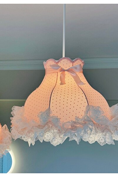 luluavizem sinem semiz Luluavizem Patentli Puantiyeli Dantelli Avize Çocuk Genç Bebek Odası, Pastel Renkli