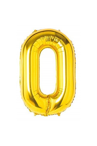 Ropet Ropet foil birthday balloon, Gold, number 0, 80 cm