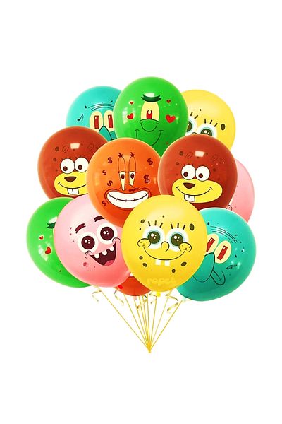 Ropet Set of 12 latex balloons, SpongeBob color print, 30cm, Ropet