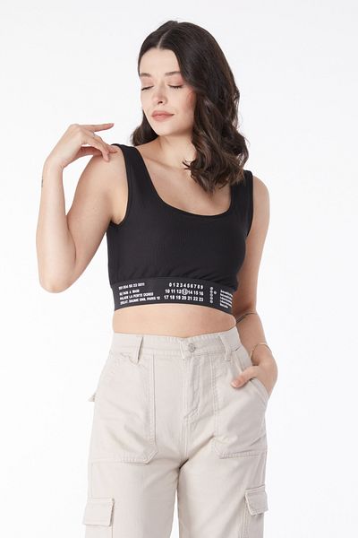 TOFİSA Crop elastic negru - 25232