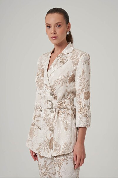 UTOPIAN Yırtmaç Detaylı Desenli Ceket