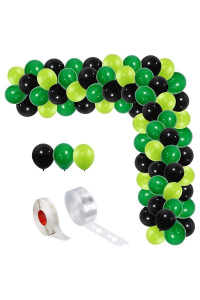 Ropet Balloon arrangement set for arch, 150 pcs, black and green