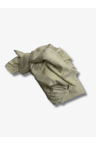 Yiğit Kumaş Knitwear Strawberry Combed Cotton Draped Piece 85X160 cm Beige Color