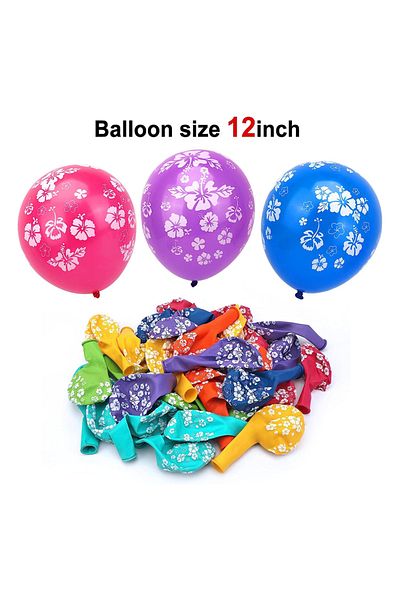 Ropet Set of 10 latex balloons, With flower print, 30cm, Ropet