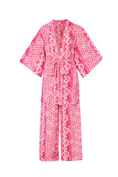 Eight Fashion Kadın Çok Renkli Kimono Takım Plaj Giyim