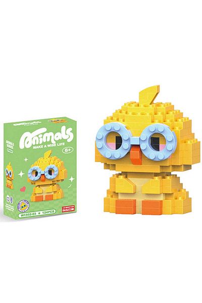 OEM Construction set, Duck with glasses, 124 pieces, 6 years+