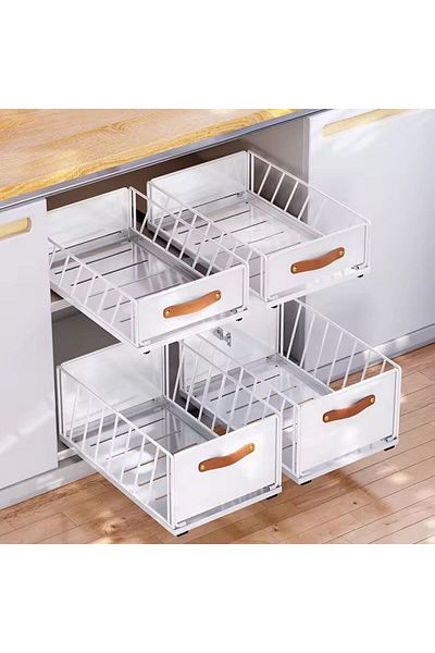 ATOUR ATOUR Movable Storage Basket for Kitchen and Cabinet Organization, No Nails, Space Saving and Easy to Use