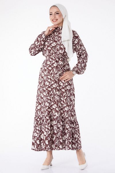 TOFİSA Φόρεμα βισκόζης Claret Red - 25310