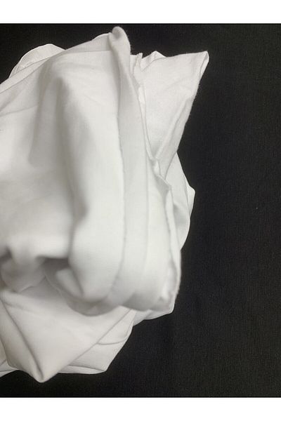 Yiğit Kumaş White Tok Single Jersey Fabric, Piece 105X190 cm