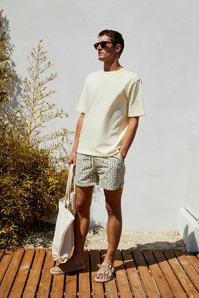 GRIMELANGE Catwalk Men's 100% Cotton Regular Fit Yellow T-Shirt