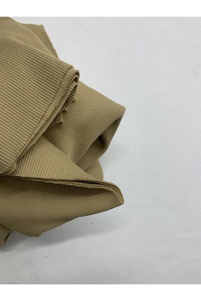 Yiğit Kumaş Camisole (Ribana) Fabric, Piece 90X140 cm Milky Coffee