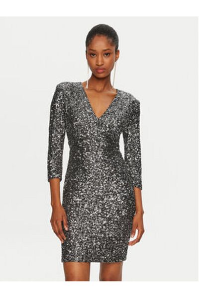 RINASCIMENTO Rochie de cocktail pentru femei CFC0121759003 argintie