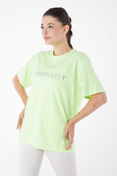 TOFİSA Short Sleeve Printed T-Shirt Phosphor Green - 25984