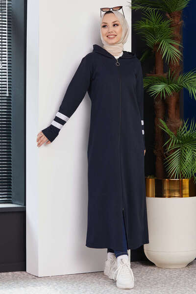 TOFİSA Garnished Ferace Navy Blue - 3521