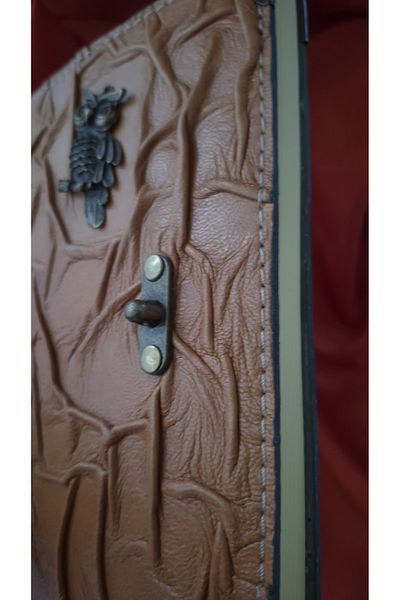 Land of Souvenir Leather Covered Bamboo Leaf Notebook with Lock Accessories