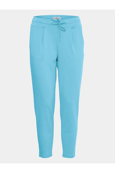 ICHI Pantaloni din material textil pentru femei 20104757 albaștri