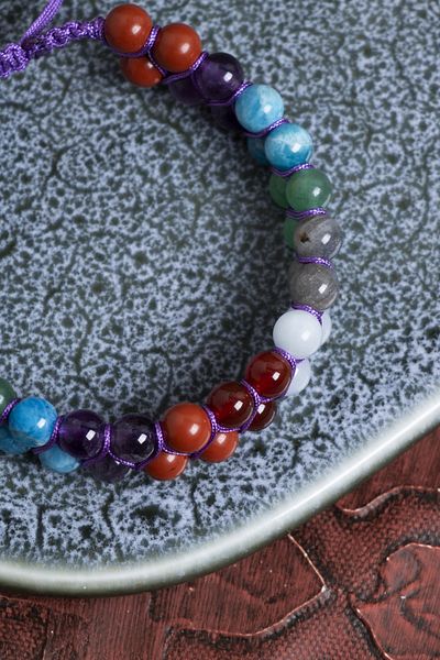 Saff Doğal Taş Certified Sagittarius Natural Stone Bracelet |   Macrame Adjustable
