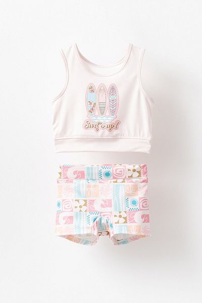Banamio Roxanne Surf's up Printed Girl's Shorts Swimsuit Bikini Suit