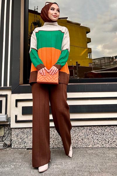 TOFİSA Tunic Trousers Brown - 21796