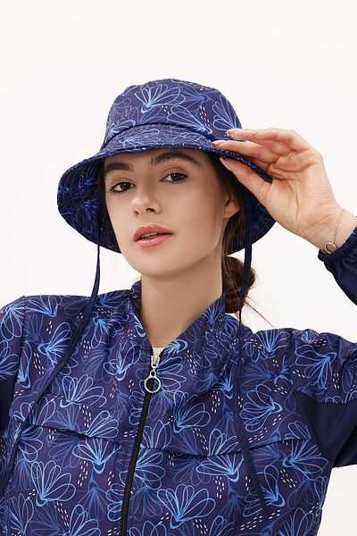 Remsa Mayo Patterned Bucket Hat Rş-113 Flower Navy Blue02