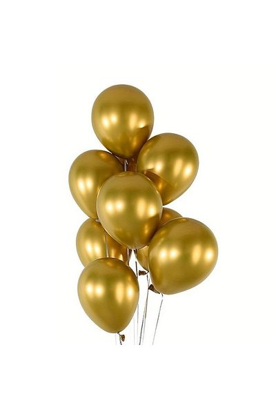 Ropet Set of 25 Latex Chrome Balloons 30cm, Gold, Pearlescent, Ropet