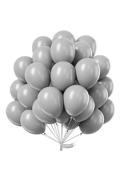 Ropet Set of 100 latex balloons, Grey, 30cm, Ropet