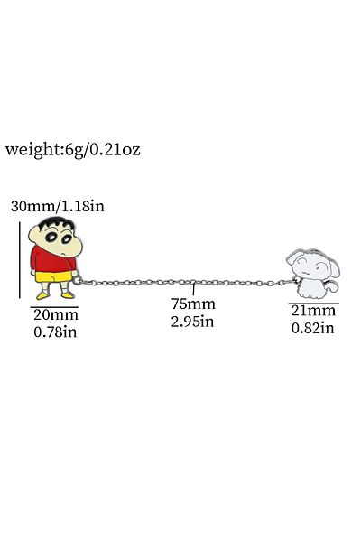Hot Toys Crayon Shin-chan Crayon Shin-chan Cartoon Cute Metal Enamel Badge Walking Dog Fun Brooch Clothing Ac