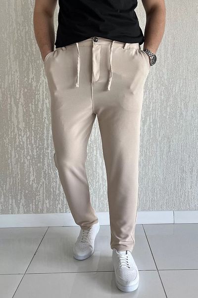 MİSHAR İTALİA Ανδρικό παντελόνι Jogger με πέτρινη μέση με κορδόνια