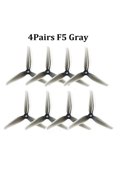Choice 4Pairs F5 Gray 4Pairs IFlight Nazgul F5/5140 5 Inch 3 Blade / Tri-blade Propeller with 5mm Mounting