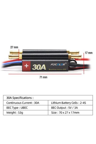 Choice CLS-30A FlyColor 30A 50A 70A 90A 120A RC BOAT ESC Waterproof 2-6S Lipo Brushless Speed Controller w