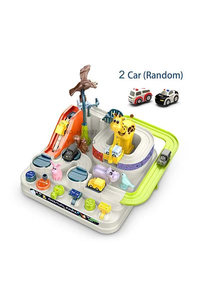 Choice C-yellow-2-car Racing Rail Car Model Educational Toys Children Track Adventure Game Brain Mechanical