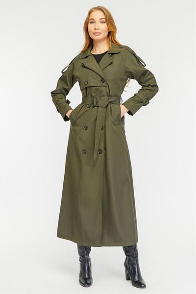Jamila Reglan Sleeve Seasonal Lined Full Length Women's Trench Coat, Cap