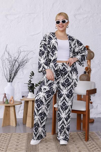 Siyezen Large Size Lycra Cotton Kimono Set