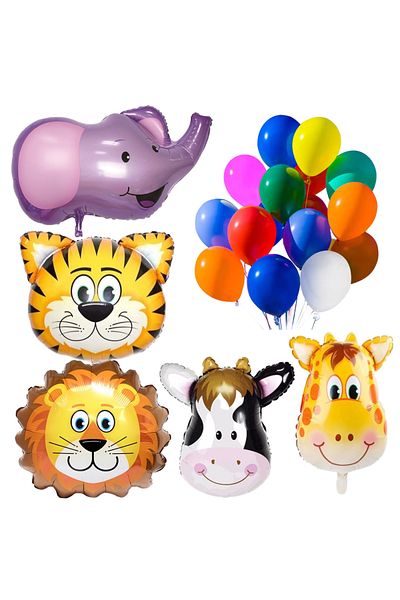 Ropet Set of 35 animal balloons 63.5cm, birthday party, jungle party, zoo, safari