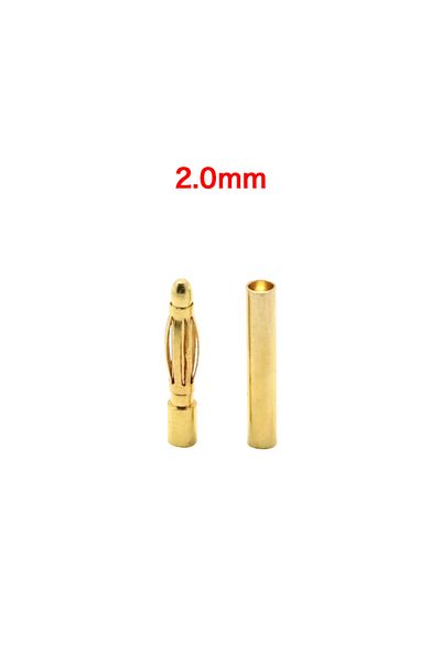 Choice 2.0mm 20pcs/lot 2.0mm 3.0mm 3.5mm 4.0mm 5.5mm 6.0mm 8.0MM Gold Bullet Banana Connector plug for ESC