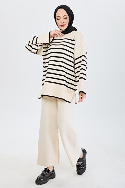 TOFİSA Bézs tunika nadrág - egyenes, közepes női - 21125