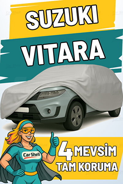 Car Shell Suzuki Vitara Uyumlu Araba Brandası Su ve Güneş Geçirmez Çizilmez Miflonlu Örtü Oto Örtü