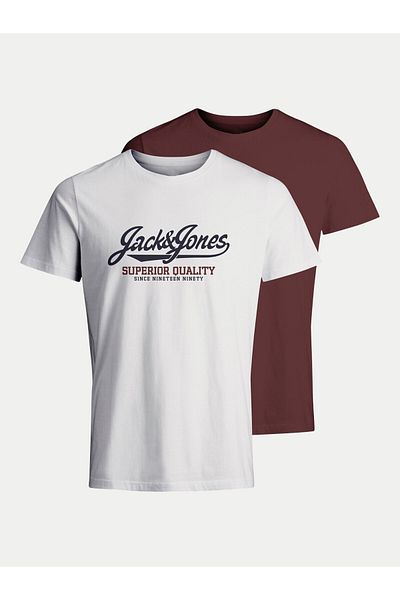 Jack & Jones jack jones Mens Set of 2 T-shirts 12271577 White, Red