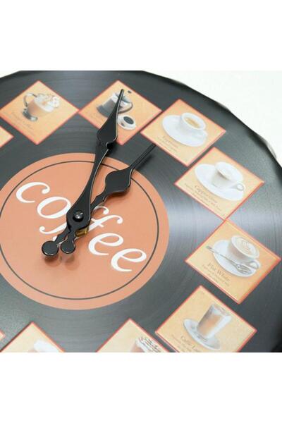 CajuArt Coffee Types Metal Cover Shaped Embossed Wall Clock