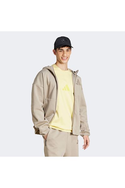 adidas Z.n.e. Hanorac bej pentru bărbați cu fermoar complet