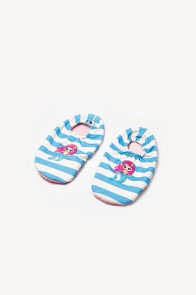 Le Mabelle Blue Mermaid Patterned Girl's Sea and Pool Shoes