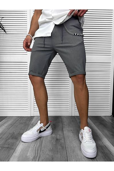 dehaine Shorts, for men, plain, casual, gray, 13168