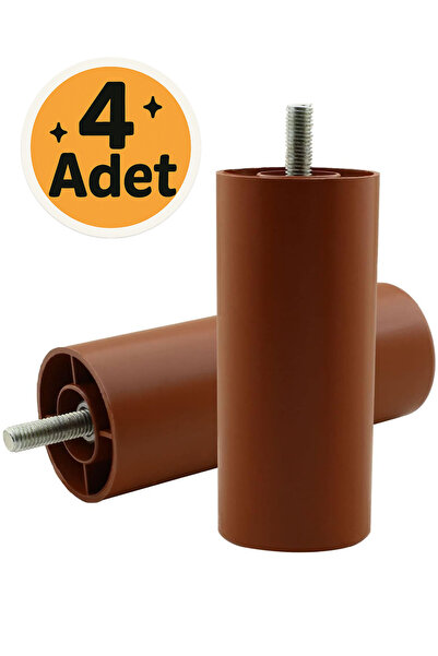 Moda Power MODA Sabit 12 Cm Mobilya Baza Puf Ayak Destek Ayağı Kahve Ince Diş...