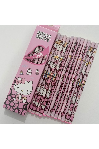 Choice1 12Pcs Kitty 12Pcs/Box Sanrio Cinnamoroll Kuromi Pencil Kitty Melody HB Black Write Draw Pencils Prim